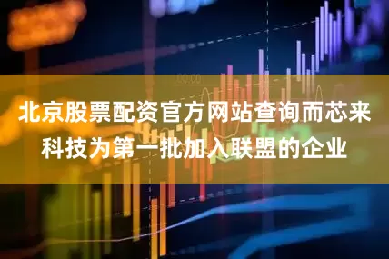 北京股票配资官方网站查询而芯来科技为第一批加入联盟的企业